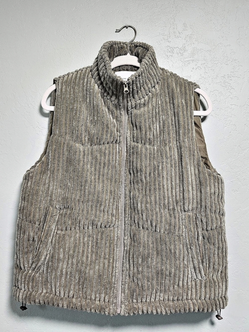 Panache Apparel Corduroy Puffer Vest Olive / Taupe Size L